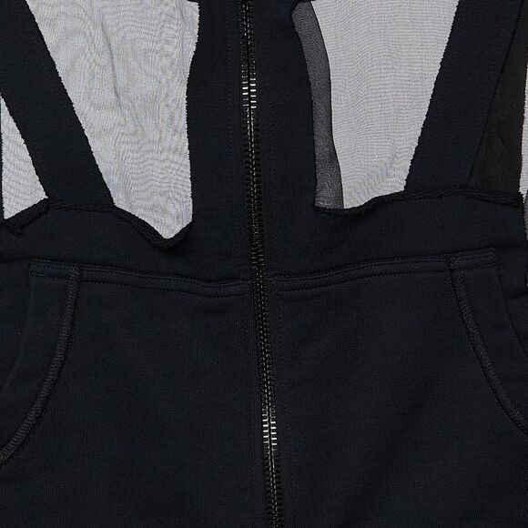 Off-White Black Organza & Knit Hoodie Zip-Up Jacket M - Picture 3 of 4